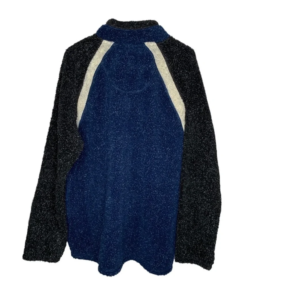 Fat Face Mens High Pile Fleece Pullover 1/2 zip Jacket XXL Blue Gray - Picture 4 of 6
